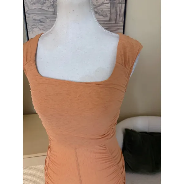 FREE PEOPLE FP Movement Pirouette Flare Jumpsuit in Orange‎ Size Small - Image 5
