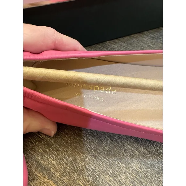 Kate Spade New York Kora Pink leather ballet flats slip on shoes New‎ Size 6.5 - Image 10