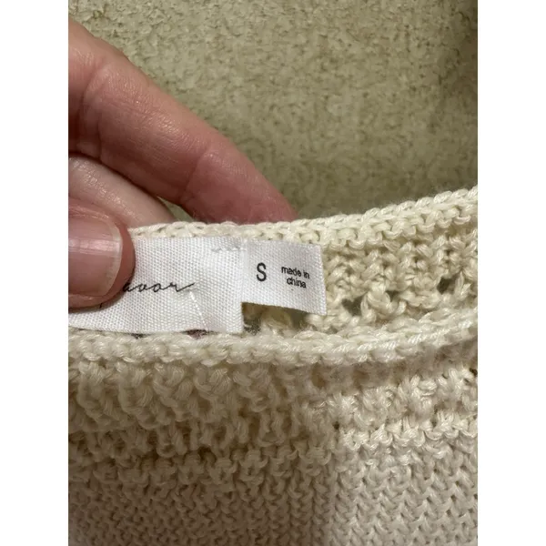 NEW Nordstrom ALL‎ IN FAVOR Crochet Minidress Bow Ties Beige Size Small - Image 5