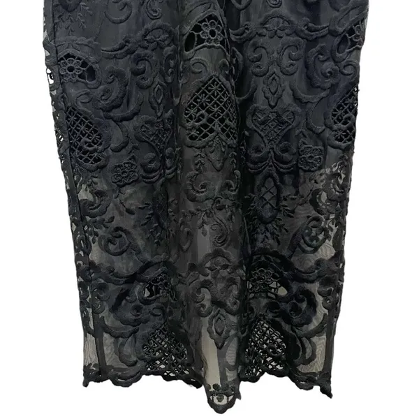 NWT Bardot Lola Lace Slip Dress Size 4 / XS Black Midi Bodycon Cocktail Party - Image 9