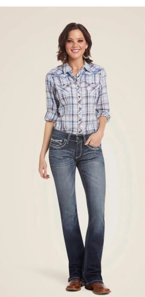 Ariat Blue Flare Wide Leg Jeans with Vintage Appeal - Image 3