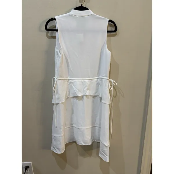 Club‎ Monaco Raelee Sleeveless V-Neck Peplum Dress Size 0 White - Image 4