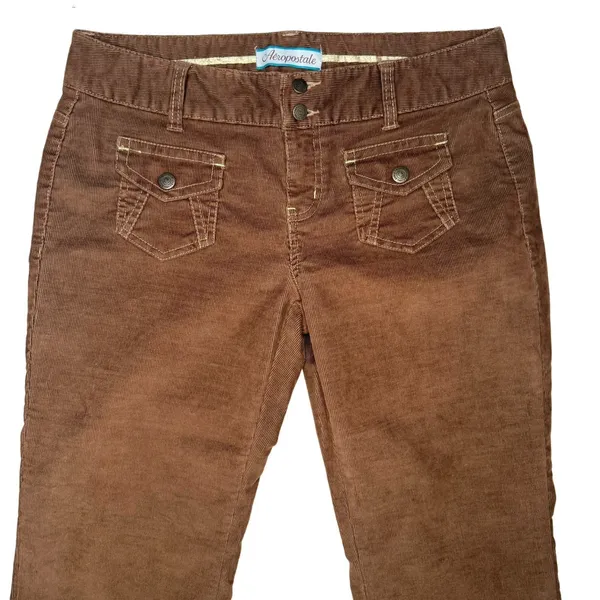 Y2K Aéropostale Corduroy Pants 9/10 Early 2000s Straight Leg Low Rise‎ Capri - Image 2