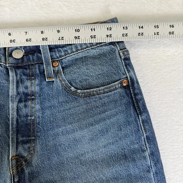 Levis 501 Original Fit Jeans Womens 25 Blue Denim Straight Leg Button Fly 9426 - Image 3