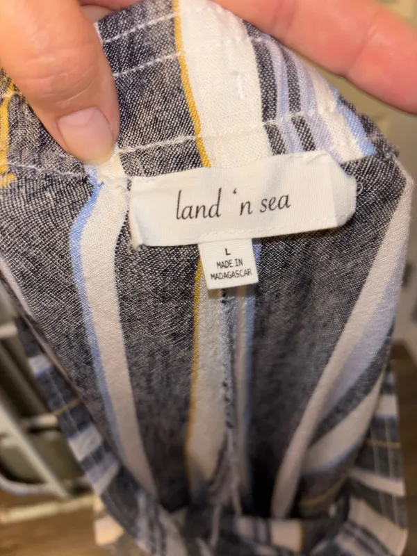 Land ‘n Sea Striped Wide-Leg Pants, Sz L - Image 3