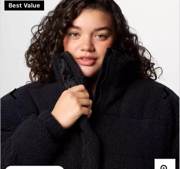 Columbia Ruby Falls Novelty Jacket Black Doodle Sherpa Coat 450 Down Fill NEW - Image 5