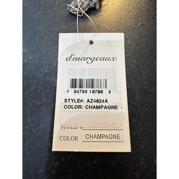 dmargeaux New York Champagne Rhinestone Chevron Evening Clutch Bag AZ4824A NEW - Image 5