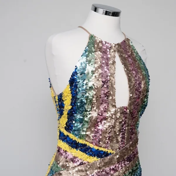 One‎ 33 Social. Sequin multicolor cocktail dress. Pink - Image 8