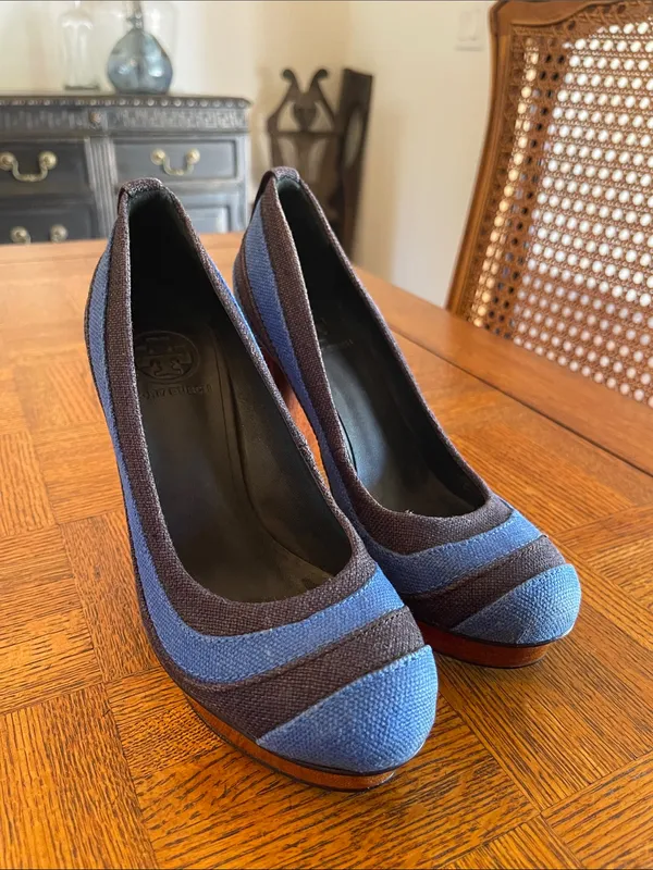 Tory Burch Joelle Tweed Wood platform heels - Image 2