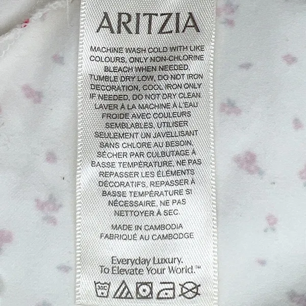 Aritzia Sunday Best Chill‎ Lucie Puff Sleeve Top Small Birch/Cherry Red EUC - Image 6