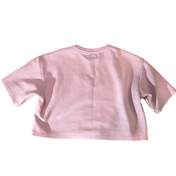 Lee Cropped T-Shirt Women's XS Pink Short Sleeve Crew Neck Logo Hem‎ - Image 5