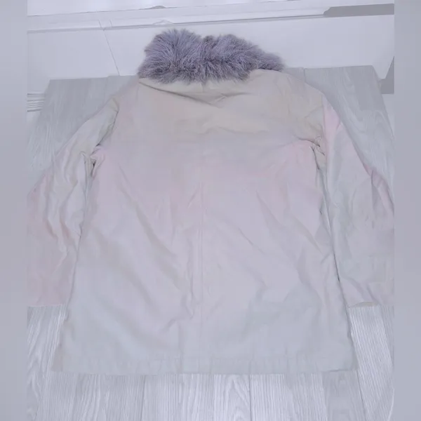 GAP VINTAGE 90’s Women’s Beige Puff Winter Jacket with Detachable Collar - Image 4
