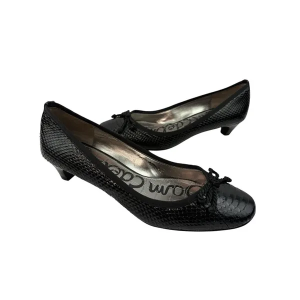 *Sam Edelman Hope Kitten Heels Women’s Size Back Patent Leather Academia Croc - Image 5