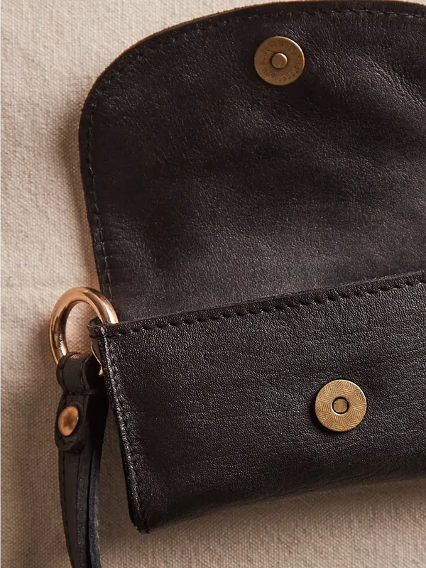 Free People Leather Bag Lanyard Wallet Black New With Tags - Image 2