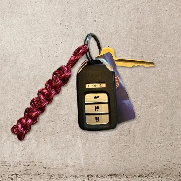 Paracord Keychain Bright Pink NEW Hiking Sporty Handmade USA - Image 5