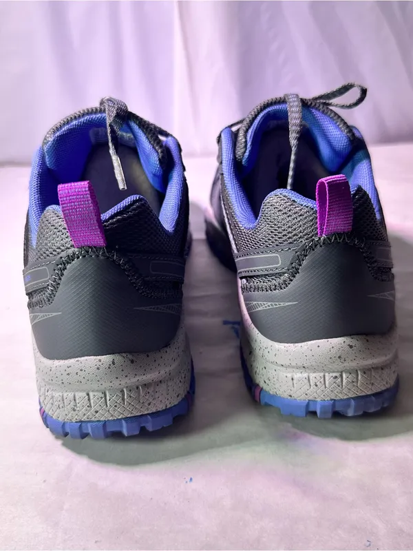 Skechers Gray Athletic Walking Shoe with Purple & Light Blue Accents - Image 7