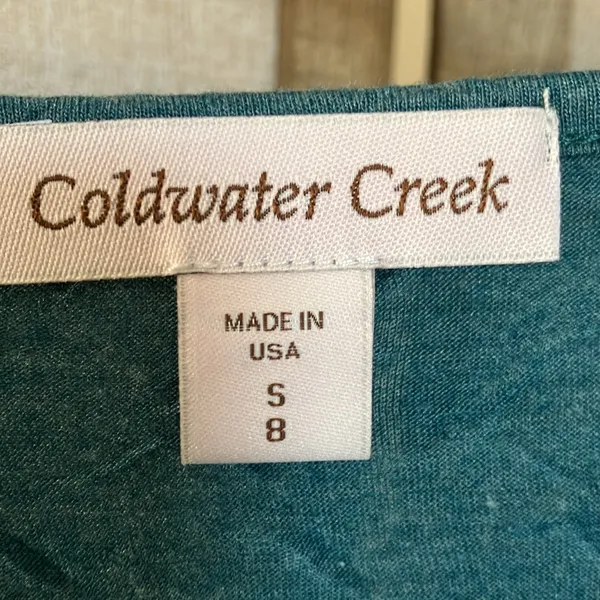 FINAL MARKDOWN Coldwater Creek Blue Ruffled Tiered Tank Top small - Image 4