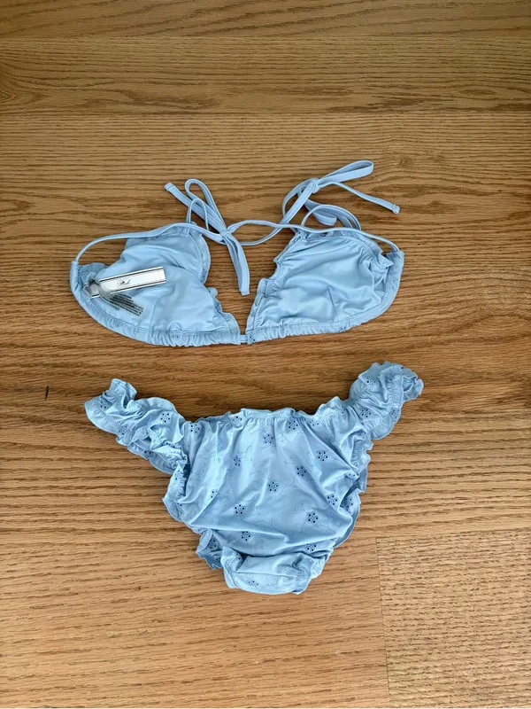 Light Blue Eyelet Ruffle Bikini Set - Women - Image 2
