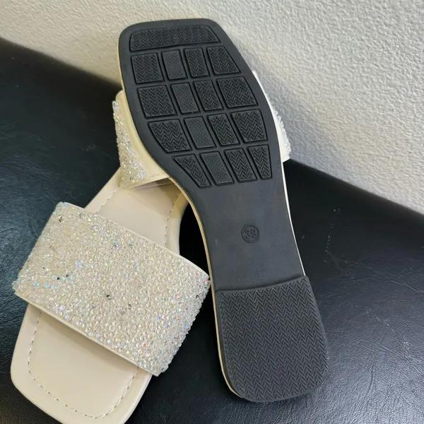 New. Elegant white Beaded Women's Casual Slide Sandals– Comfortable - Image 8