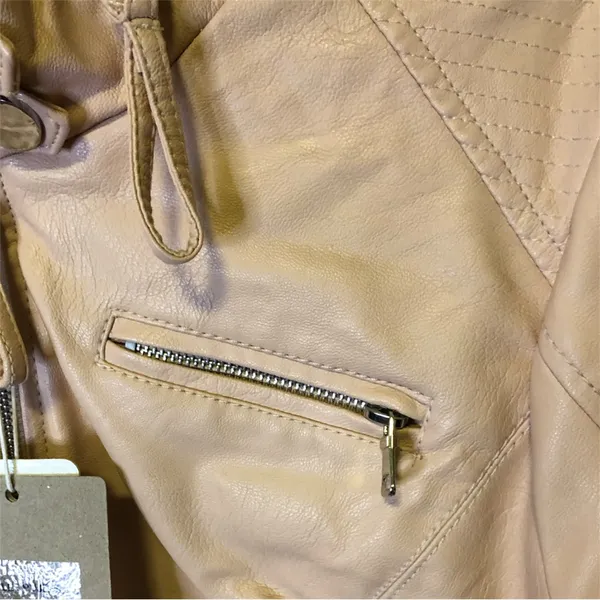 Cavalini Vegan Leather Bomber Jacket Mauve Size Large - Image 6