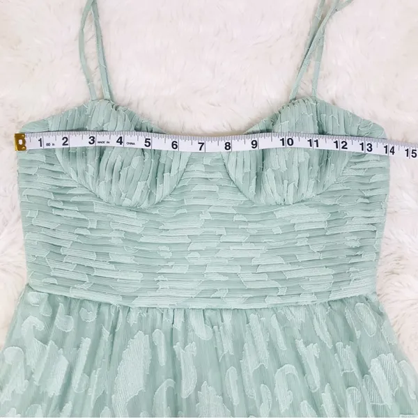 GIANNI BINI Sage Green Tiered Corset Midi Dress Cocktail Party Formal Size 2 New - Image 11
