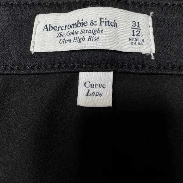 Abercrombie Curve Love Black Faux Leather Ankle Straight Jeans 31 12S - Image 7