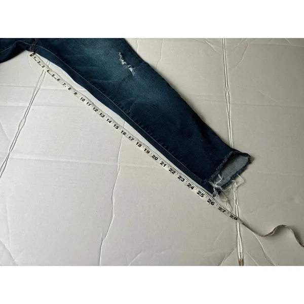 Kancan Mid Rise Ankle Skinny Jeans Size 11/29 Dark Wash Raw Hem KC8396D - Image 8