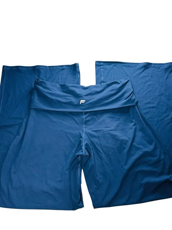 Fabletics dark blue foldover wide-leg pants - Image 5