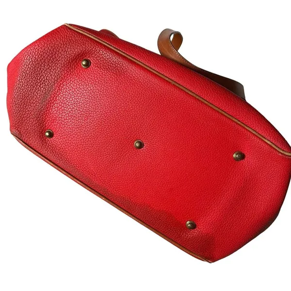 Dooney & Bourke Vintage Large Purse‎ Red Pebbled Leather Tote Bag Adjustable - Image 15