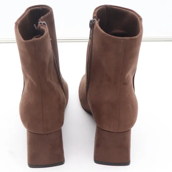 Old Navy Mod Bootie Brown Faux Suede Square Toe Block Heel Ankle Boots 8 - Image 4