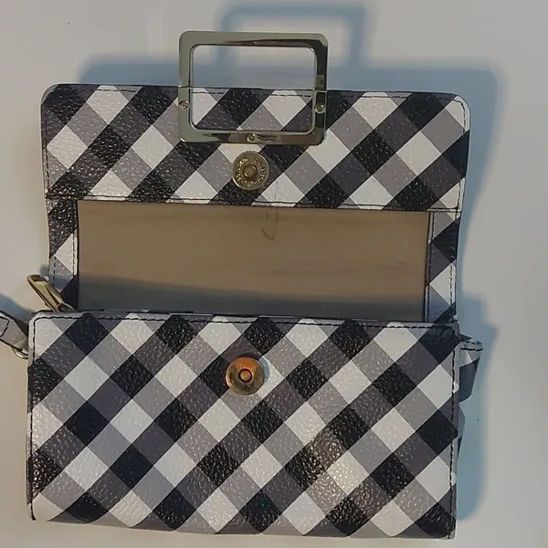 Talbots Black /White Wristlet Zip Closure Mimimalist Classic Preppy Prints Retro - Image 3