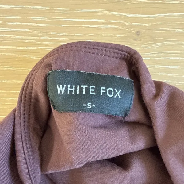 White Fox Halter Bodysuit Want To Be Me Size S Chocolate Brown - Image 3