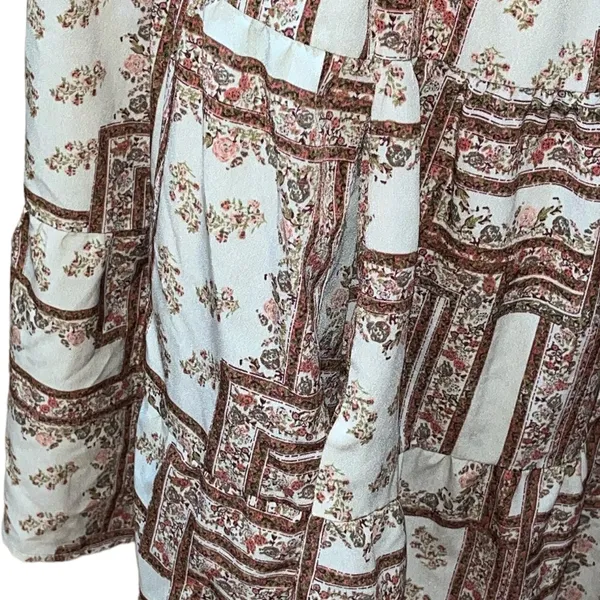 ENTRO Carmen Botanical Flutter Sleeve Dress Size M - Image 5