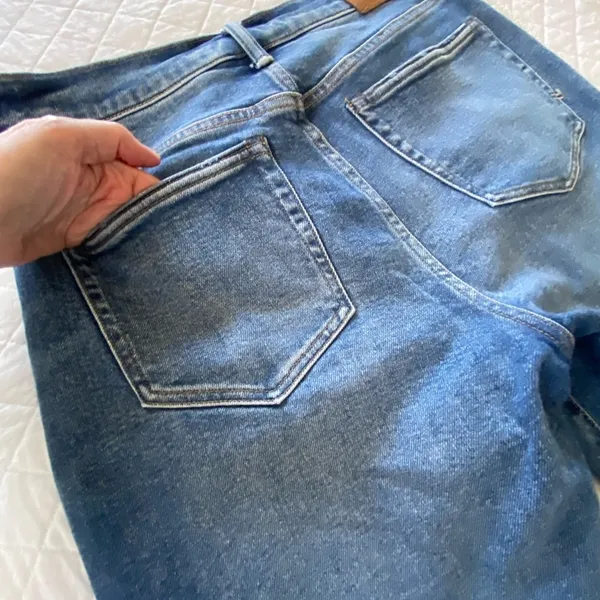 American Eagle Outfitters AE77 Premium Blue Distressed Mom Jeans + a Free Gift! - Image 13