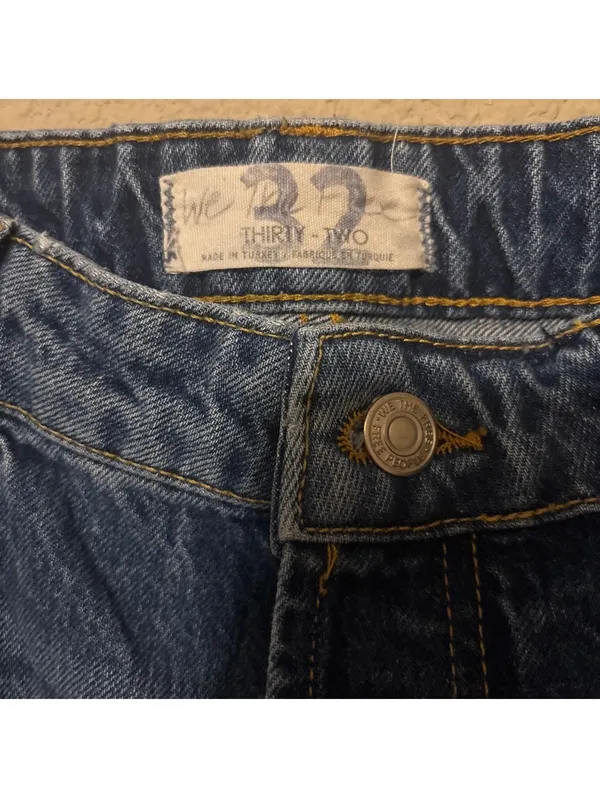 Free People High-Rise Distressed Blue Denim Jeans Size 32 - Image 2