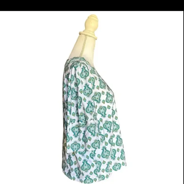 Loft floral medallion bell sleeve blouse size M - Image 6