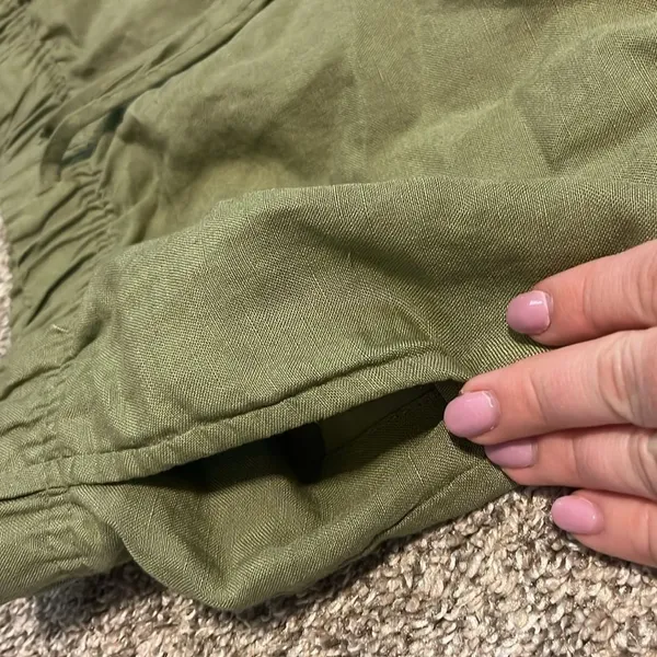 A New Day‎ High Waist Green Linen Blend Capri Pants - Image 7