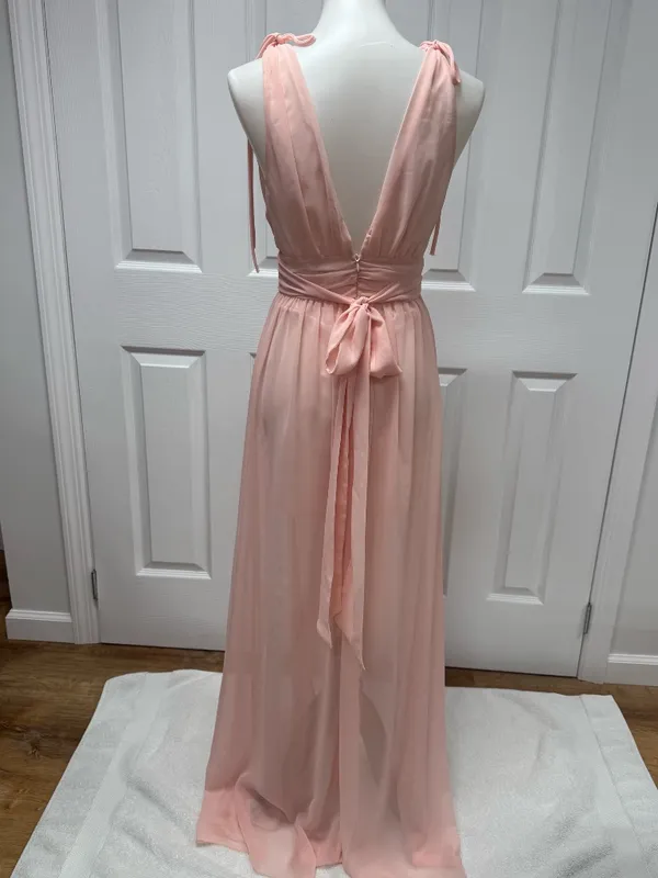 Lucy in the Sky Chiffon Slit Maxi Dress in Rose Blush- NEW Without Tag - Size S. - Image 2