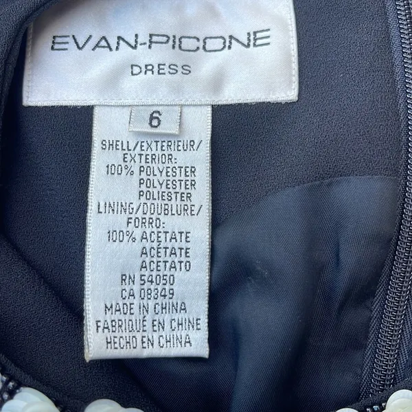 Evan Picone black formal gown dress sleeveless size 6 (34) - Image 3