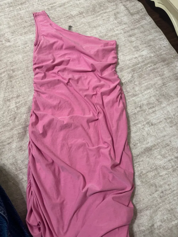 Beyond yoga featherweight one shoulder mini dress size small - Image 2
