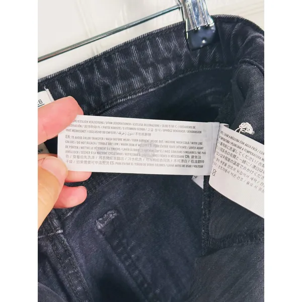 Abercrombie & Fitch Curve Love Mom High Rise Jeans Size 28 (6) Black Grunge Edgy - Image 11