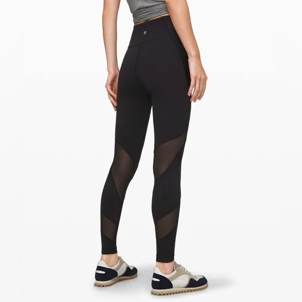 Lululemon Wunder Under High-Rise Tight 28" *Mesh Black Leggings Size 4 - Image 2