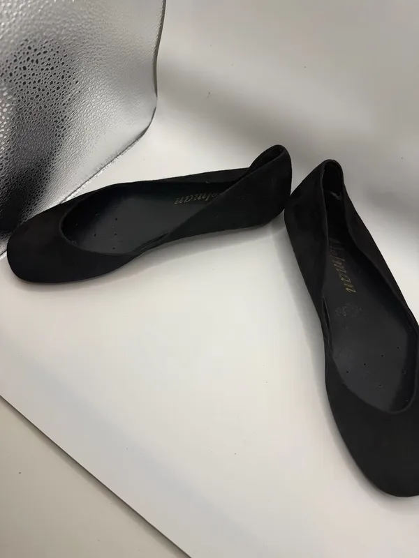 Delman Women's Black Suede Classic Ballet Flats - Image 3