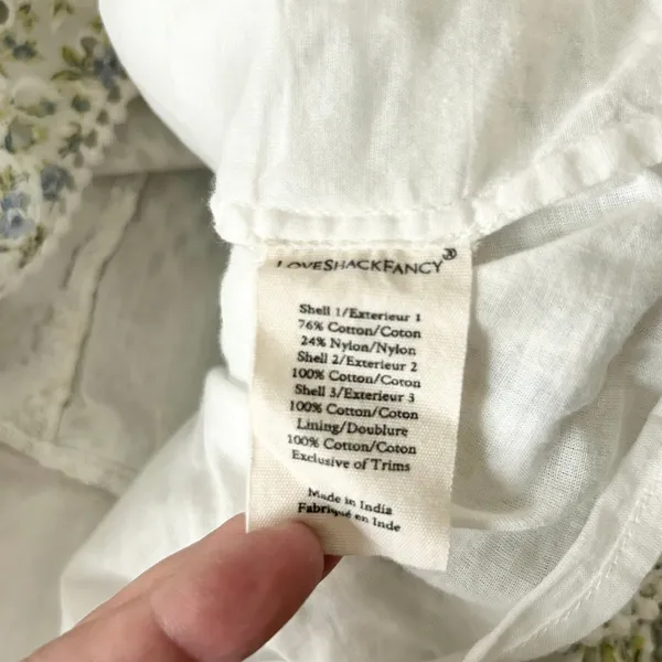 LoveShackFancy Lunetta Floral Eyelet Ruffle Mini Dress White Garden Stream Sz 4 - Image 6