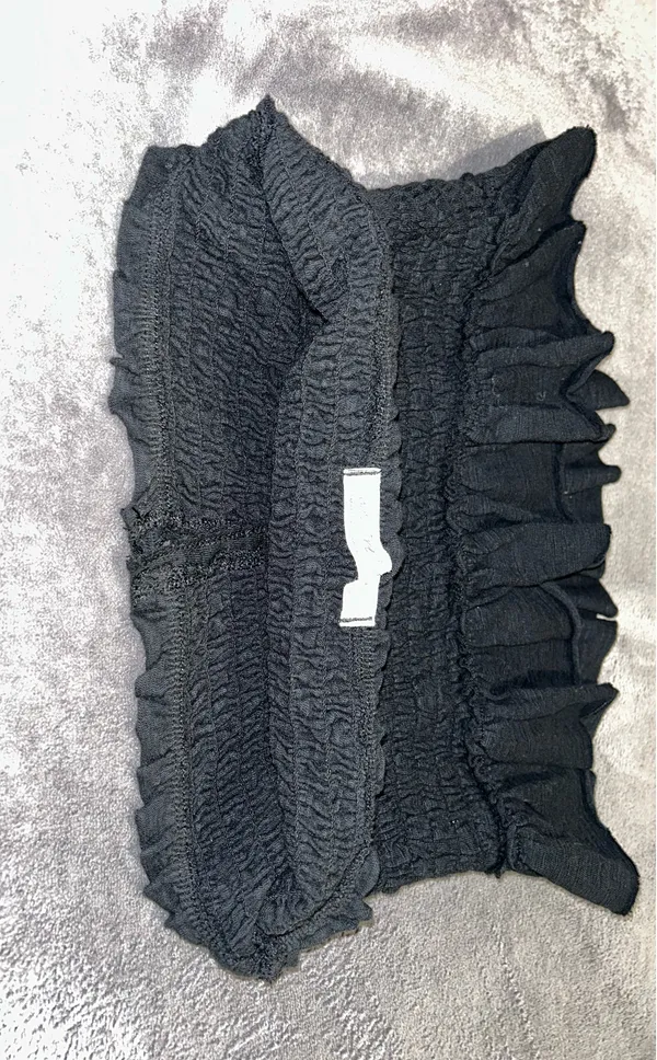 Free People Black Ruffled Strapless Top 100% Cotton - Image 7