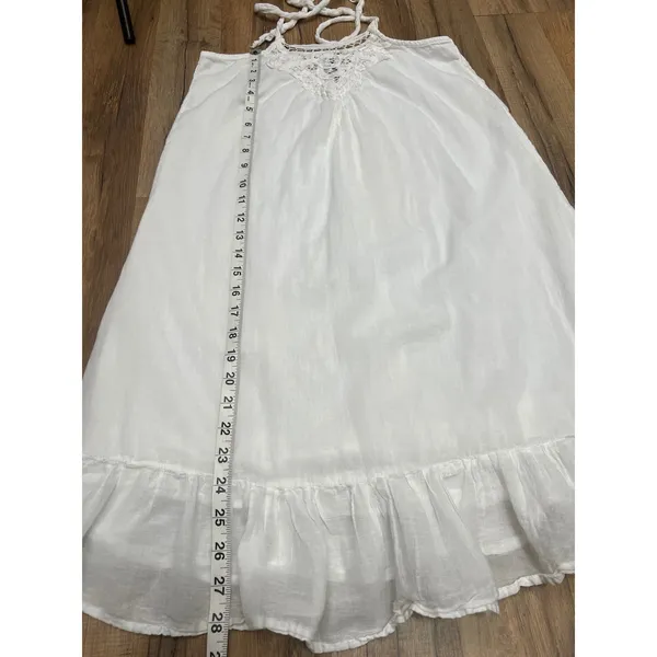Lei White Crochet Halter Mini Dress Boho‎ Beach Cover Up Size S - Image 6