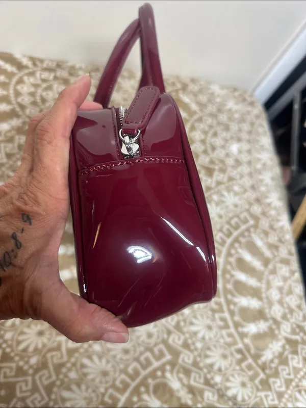Urban Expression Patent Burgundy Top-Handle Satchel - Image 5