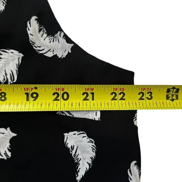 White House Black Market Feather Print Surplice Blouse Black White Sz XL | 0134 - Image 5