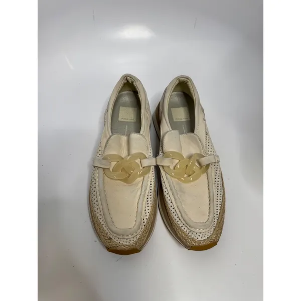 Dolce Vita Platform Loafers Womens 7 Cream Good Chain Espadrille Wedge Slip On - Image 2