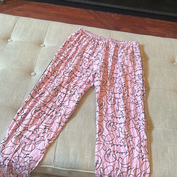 Pink Victoria's Secret Graphic Pajama Pants Boxer Style Size XS - Image 8